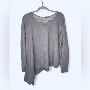 Free People Asymmetrical Gray Women's shirt size medium distress design sweater